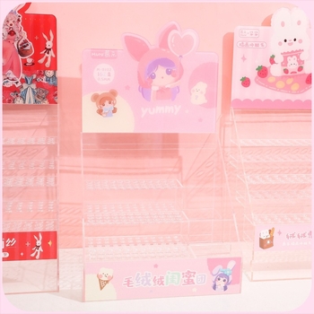 Ράφι προβολής στυλό - ακρυλικό, διαφανές, πολλαπλών επιπέδων, τετράγωνης μορφής, μάρκα Michelle, χωρίς λογότυπο