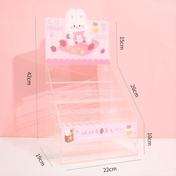 Ράφι προβολής στυλό - ακρυλικό, διαφανές, πολλαπλών επιπέδων, τετράγωνης μορφής, μάρκα Michelle, χωρίς λογότυπο