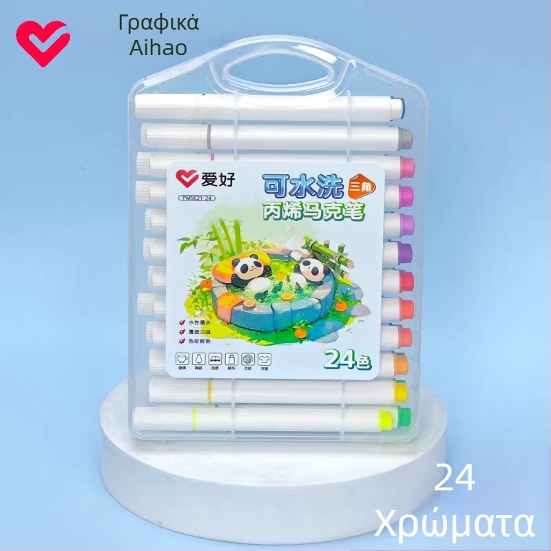 PM5621 Υδατοδιαλυμένος ακρυλικός μαρκαδόρος με τριγωνική λαβή για παιδική τέχνη