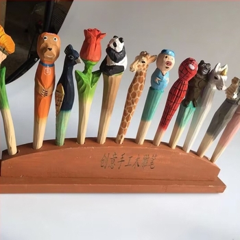 Χειροποίητος ξύλινος κρατήρας στυλό με 12 οπές, από συμπαγές ξύλο, κωδικός BshDnTKk