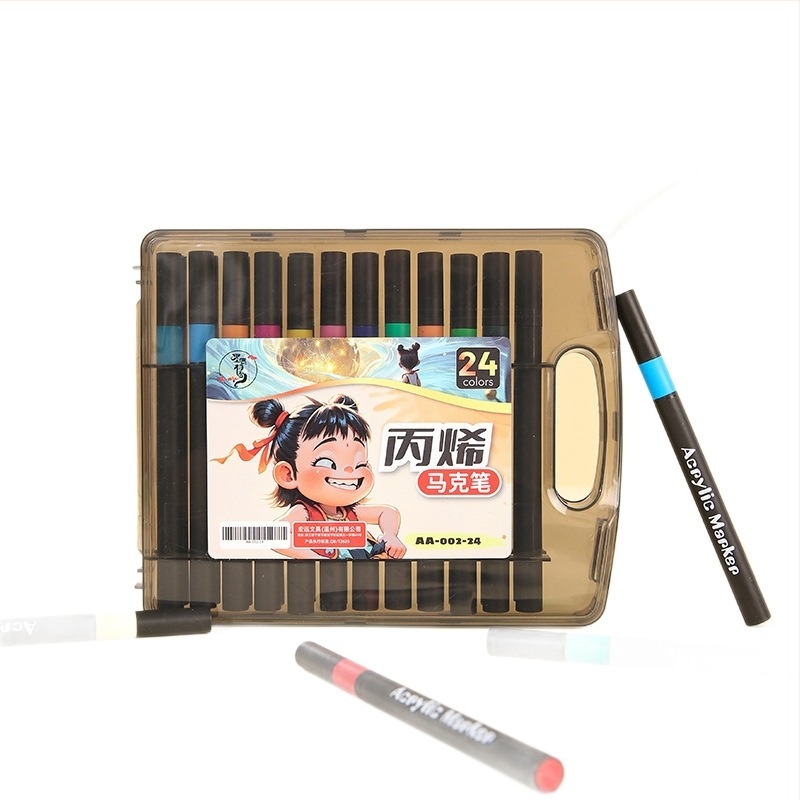 Qiwang Ακρυλικοί μαρκαδόροι με μαλακό άκρο για υδατοχρώματα, δυνατότητα στρώσης, πλένονται, σε θήκη δώρου