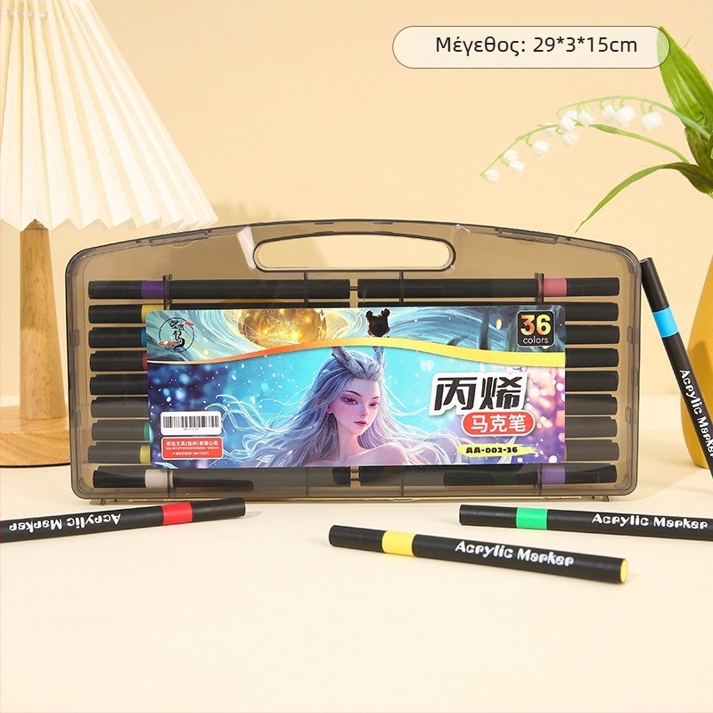 Qiwang Ακρυλικοί μαρκαδόροι με μαλακό άκρο για υδατοχρώματα, δυνατότητα στρώσης, πλένονται, σε θήκη δώρου