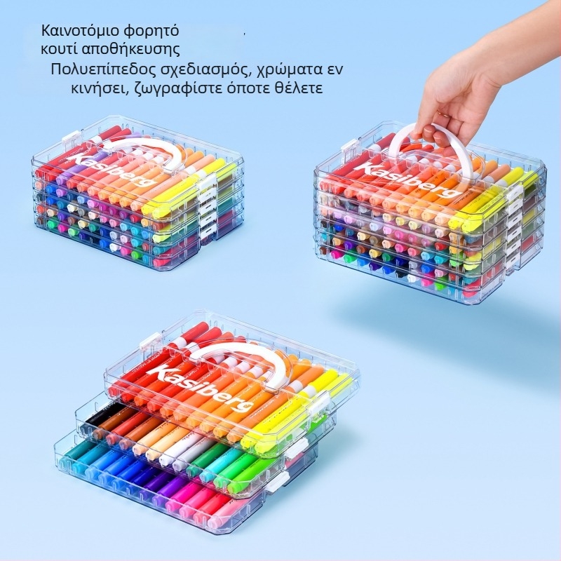 Μαρκαδόρος ακρυλικός με απαλό άκρο και κουτί που στοίβαζεται, αδιαφανές χρώμα; Cassiberg; επιλογές 24/36/48/60/72 χρώματα; βασική συσκευασία