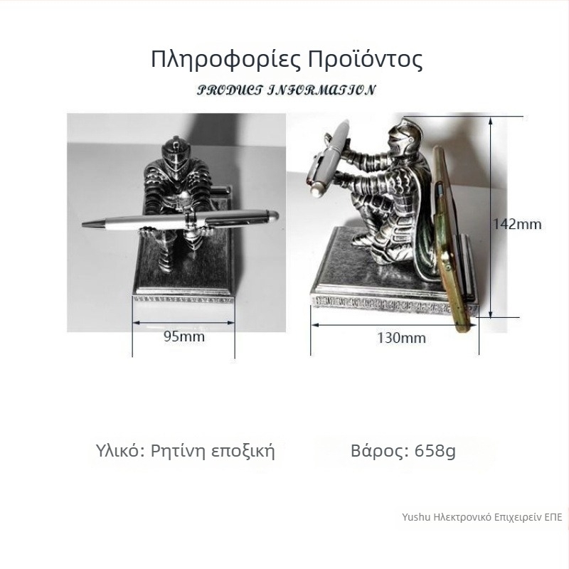 Δοχείο στυλό - Γυναίκα Ιππότης Εκτελεστική Έκδοση, διακοσμητικό γραφείου από ρητίνη, Μοντέλο 1, Δώρο γενεθλίων