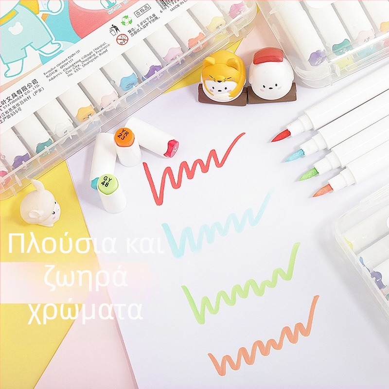 Taqiku σετ ακρυλικών μαρκαδόρων με διπλό άκρο, γρήγορο στέγνωμα, μαλακές άκρες, αδιάβροχα και δυνατότητα στοίβαξης