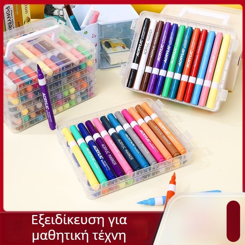 Σετ μαρκαδόρων ακρυλικών Lianxi, με μαλακό άκρο, μοντέλο 0109-11, 24 επιλογές ακρών, βασική συσκευασία