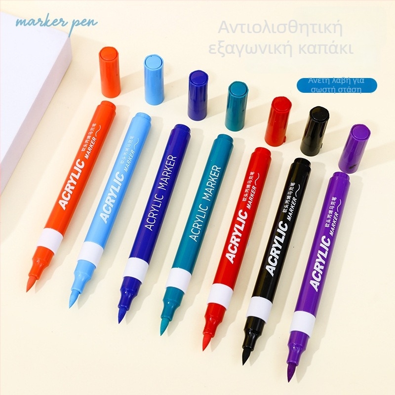 Σετ μαρκαδόρων ακρυλικών Lianxi, με μαλακό άκρο, μοντέλο 0109-11, 24 επιλογές ακρών, βασική συσκευασία