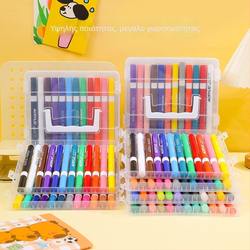 Σετ μαρκαδόρων ακρυλικών Lianxi, με μαλακό άκρο, μοντέλο 0109-11, 24 επιλογές ακρών, βασική συσκευασία