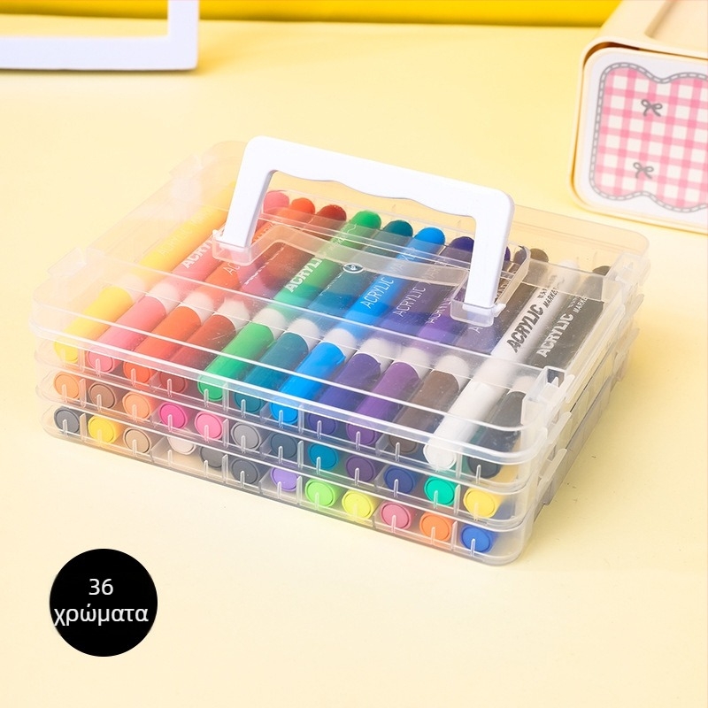 Σετ μαρκαδόρων ακρυλικών Lianxi, με μαλακό άκρο, μοντέλο 0109-11, 24 επιλογές ακρών, βασική συσκευασία