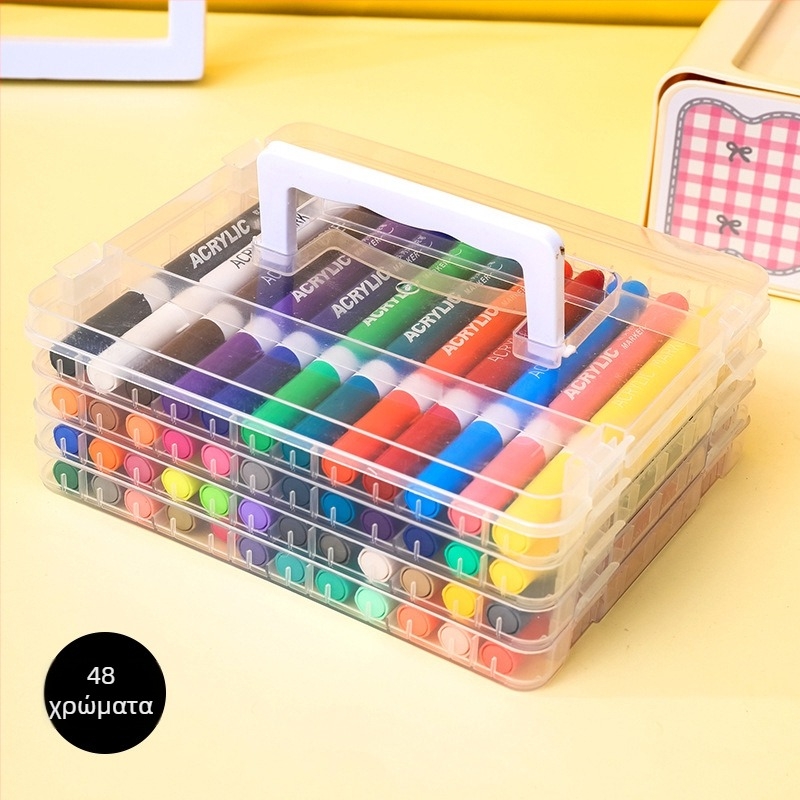 Σετ μαρκαδόρων ακρυλικών Lianxi, με μαλακό άκρο, μοντέλο 0109-11, 24 επιλογές ακρών, βασική συσκευασία