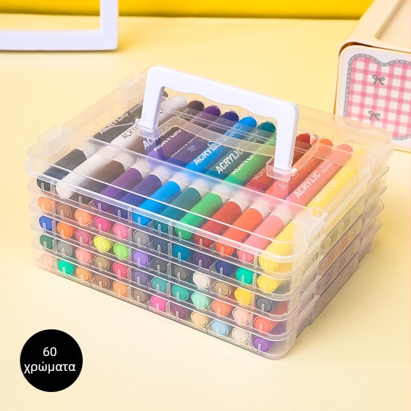 Σετ μαρκαδόρων ακρυλικών Lianxi, με μαλακό άκρο, μοντέλο 0109-11, 24 επιλογές ακρών, βασική συσκευασία