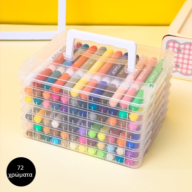 Σετ μαρκαδόρων ακρυλικών Lianxi, με μαλακό άκρο, μοντέλο 0109-11, 24 επιλογές ακρών, βασική συσκευασία