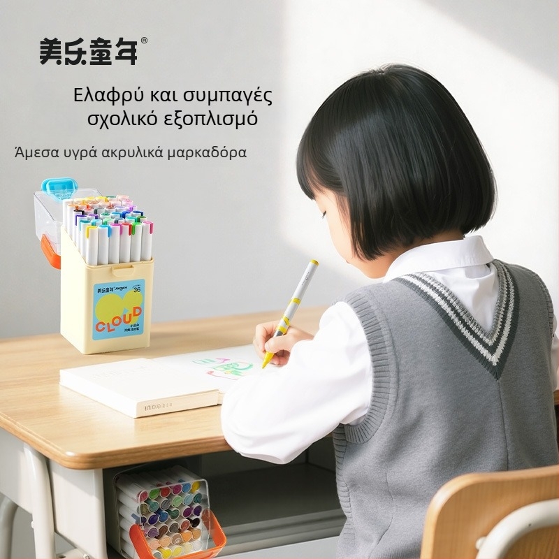 Meile Childhood Υγρός Ακρυλικός Μαρκαδόρος για Παιδιά – 24 Χρώματα Αναπλήρωσης, Βασική Συσκευασία