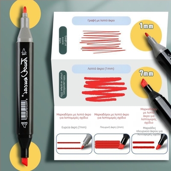 Σετ διπλής άκρης μαρκαδόρων για μαθητές – αυθεντικά Touch μαρκαδόρα για τέχνη και κινούμενα σχέδια, μαρκαδόροι με βάση το λάδι και ακουαρέλα