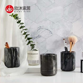Μαρμάρινή θήκη για στυλό Xin Mu, μοντέλο Marble Pen Holder, κυκλικού σχήματος, υλικό μάρμαρο, δυνατότητα προσαρμογής