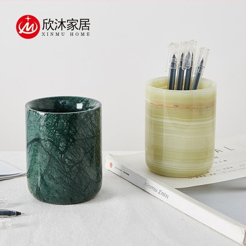 Μαρμάρινή θήκη για στυλό Xin Mu, μοντέλο Marble Pen Holder, κυκλικού σχήματος, υλικό μάρμαρο, δυνατότητα προσαρμογής