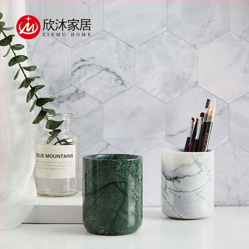 Μαρμάρινή θήκη για στυλό Xin Mu, μοντέλο Marble Pen Holder, κυκλικού σχήματος, υλικό μάρμαρο, δυνατότητα προσαρμογής