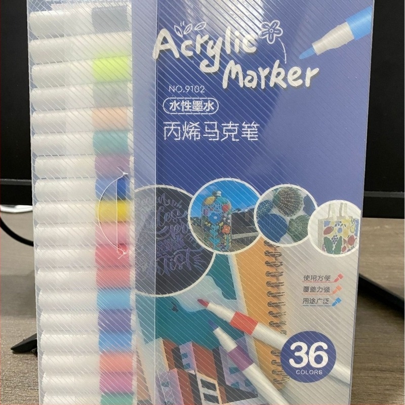 Σετ ακρυλικών μαρκαδόρων με γρήγορα στεγνώσιμο μελάνι ακουαρέλας και υπογραμμιστικό μαρκαδόρο