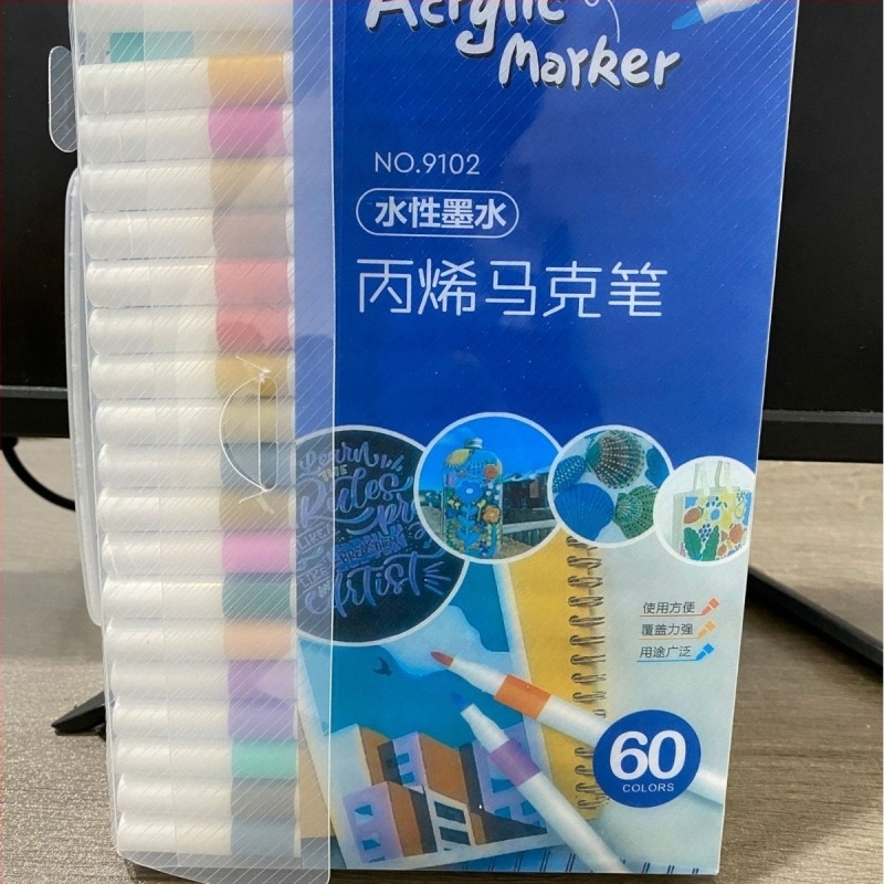 Σετ ακρυλικών μαρκαδόρων με γρήγορα στεγνώσιμο μελάνι ακουαρέλας και υπογραμμιστικό μαρκαδόρο