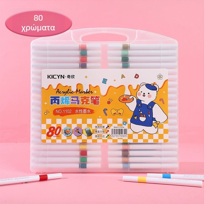 Μαρκαδόρος ακρυλικός με μαλακό άκρο για μαθητές και παιδιά – συσκευασία δώρου, αδιάβροχος, DIY ζωγραφική