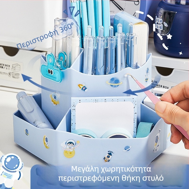 Kaba bear KBX-3141 360° περιστρεφόμενος δοχέας στυλό με μεγάλη χωρητικότητα, πολυλειτουργική επιφάνεια εργασίας