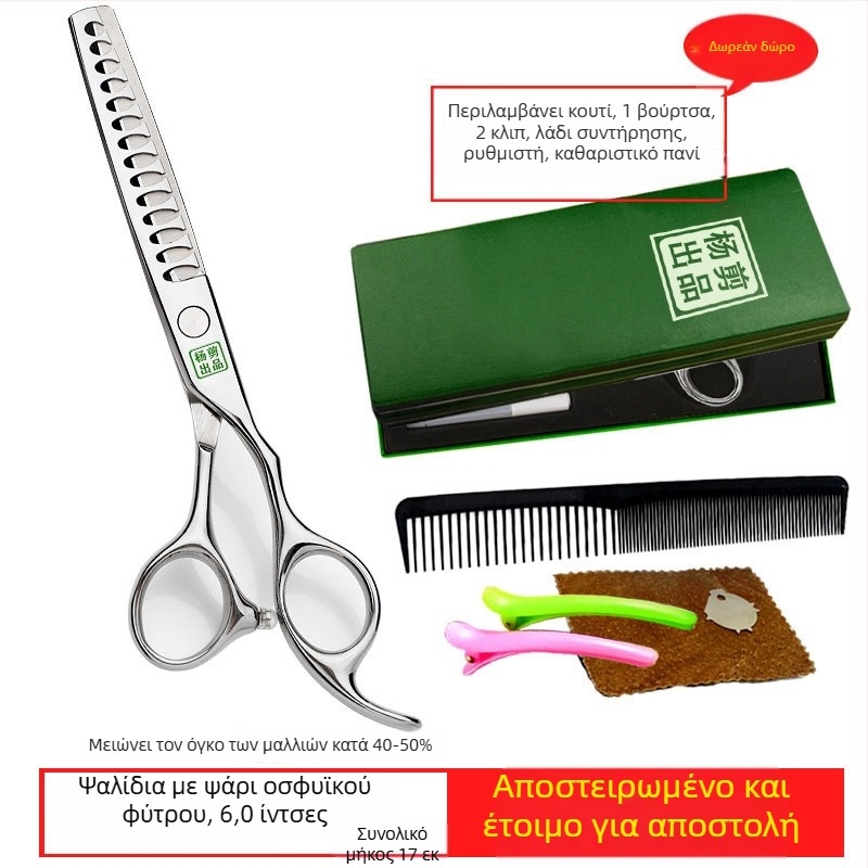 Yang ψαλίδια μαλλιών – Επαγγελματικά διατμητικά ψαλίδια με επίπετα δόντια, αιχμηρές λεπίδες