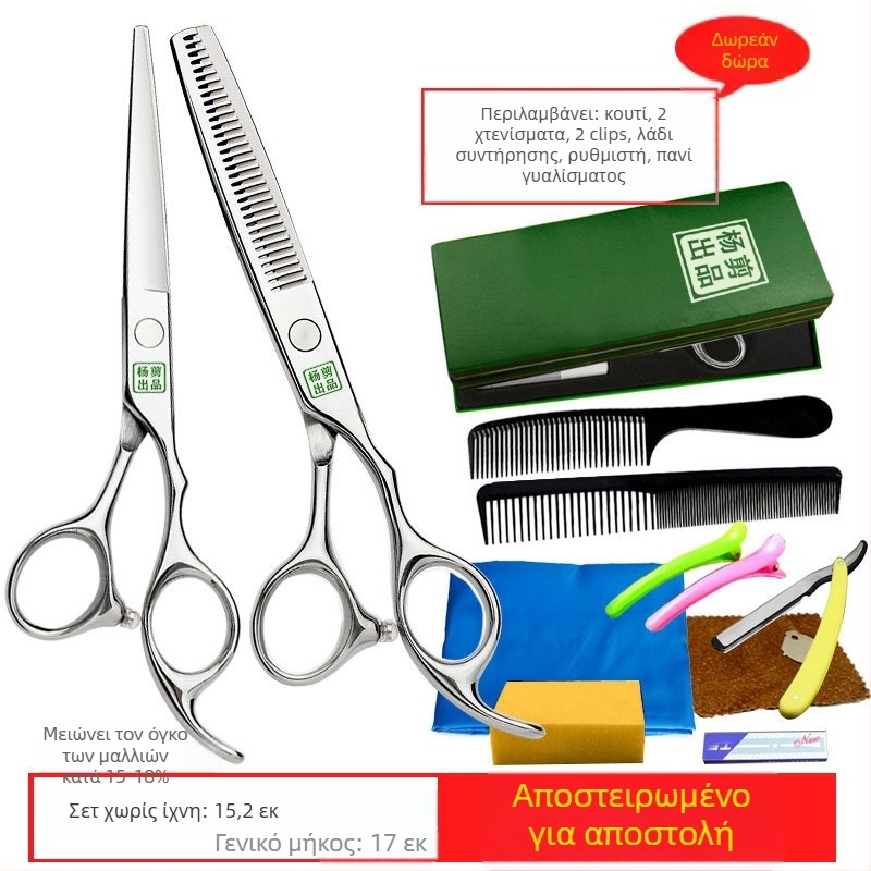 Yang ψαλίδια μαλλιών – Επαγγελματικά διατμητικά ψαλίδια με επίπετα δόντια, αιχμηρές λεπίδες