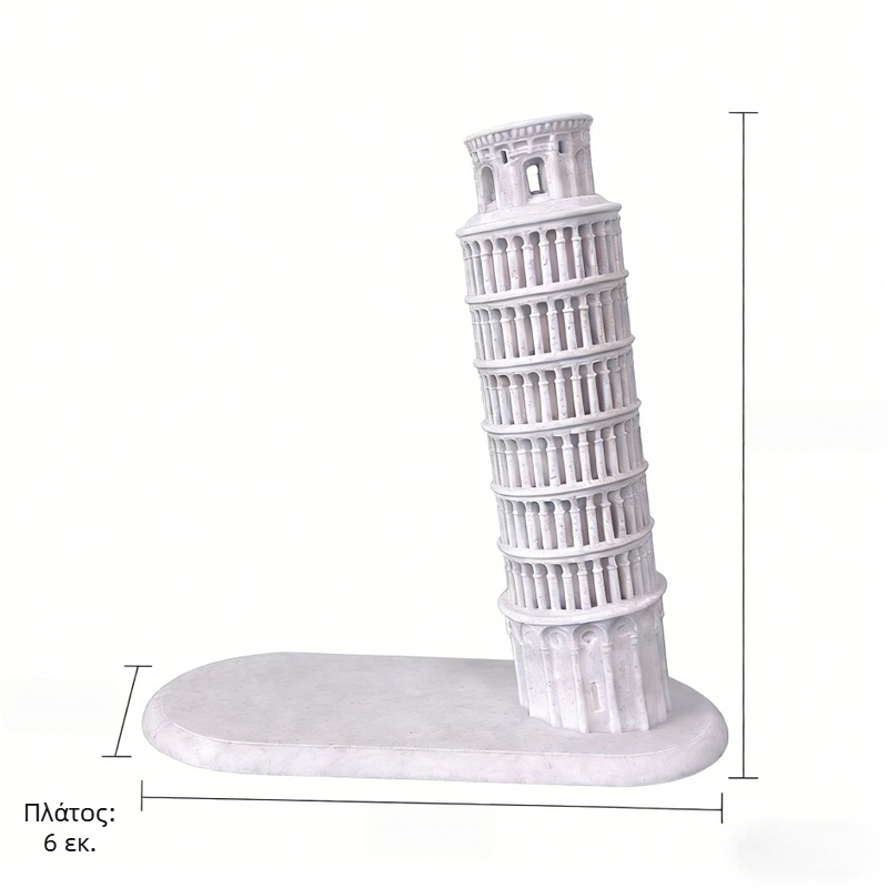 3D εκτυπωμένο δοχείο στυλό με τον Πύργο της Πίζας, διακοσμητικό από ρητίνη, δύο μεγέθη