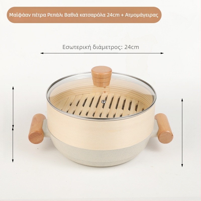 Sword διπλοεπίπεδη αλουμινένια ατμοθήκη με γυάλινο καπάκι, μοντέλο 804, βάθος 7 cm, αντικολλητικό