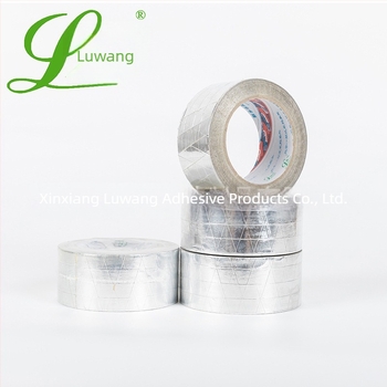 Ενισχυμένη ταινία αλουμινένιου φιλμ για ηλεκτρονικά, ψυγεία και σφράγιση σωληνώσεων · Πάχος 0,15 mm, υπόβαθρο αλουμινένιο φιλμ · μακροπρόθεσμη αντοχή στη θερμοκρασία 60°C, βραχυπρόθεσμη 80°C · μάρκα Liangwang