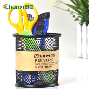 Chanyi/Changyi μεταλλική θήκη στυλό γραφείου – διατρημένο μεταλλικό πλέγμα, τετράγωνη ή κυκλική, μοντέλο CY6791