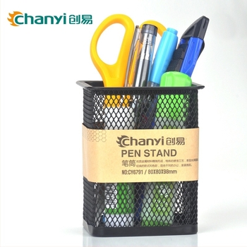 Chanyi/Changyi μεταλλική θήκη στυλό γραφείου – διατρημένο μεταλλικό πλέγμα, τετράγωνη ή κυκλική, μοντέλο CY6791