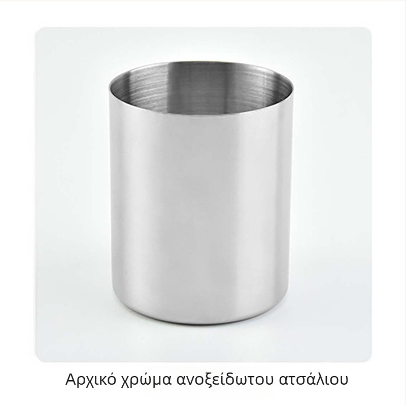 Μεταλλικό κυκλικό δοχείο στυλό, μινιμαλιστικός οργανωτής γραφείου, δυνατότητα εκτύπωσης λογότυπου, διαθέσιμη προσαρμογή, κατάλληλο ως δώρο