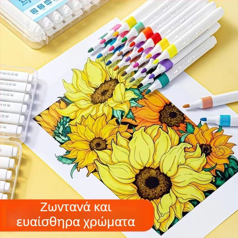 Hobby ακρυλικός μαρκαδόρος με τριγωνικό σώμα, πλένεται, για μαθητές