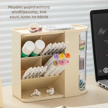 Κεκλιμένη θήκη στυλό με διαμερίσματα — επιτραπέζιο κουτί αποθήκευσης ABS+PS, φορητός οργανωτής μολυβιών, Διαθέσιμη εκτύπωση λογότυπου, Δυνατότητα προσαρμογής