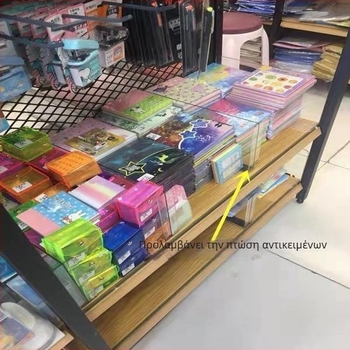 Ακρυλική βάση προβολής βιβλίων με τετραγωνικό διαχωριστικό, μοντέλο Stand pen piece, δυνατότητα εκτύπωσης λογοτύπου