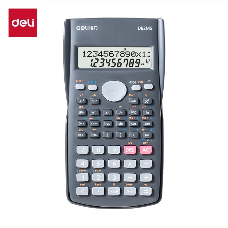 Deli D82MS επιστημονική αριθμομηχανή, 12-ψήφια οθόνη, μπαταρία περιλαμβάνεται