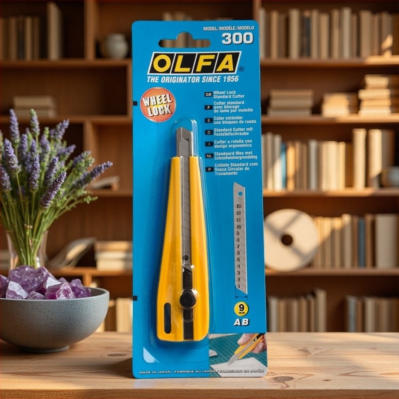 Μικρό χρηστικό μαχαίρι Olfa ailiva 300, λεπίδα 0.38×90×130 mm, υλικό χάλυβας άνθρακα, καθαρό βάρος 85 g
