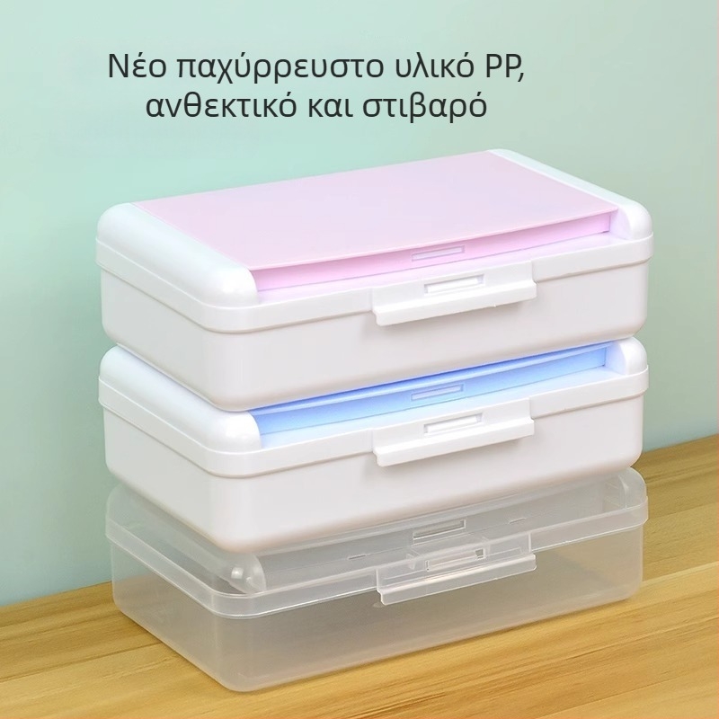 Διπλού επιπέδου θήκη μολυβιών για καλλιτέχνες και φοιτητές, διαφανής πλαστικός οργανωτής γραφείου με μεγάλη χωρητικότητα