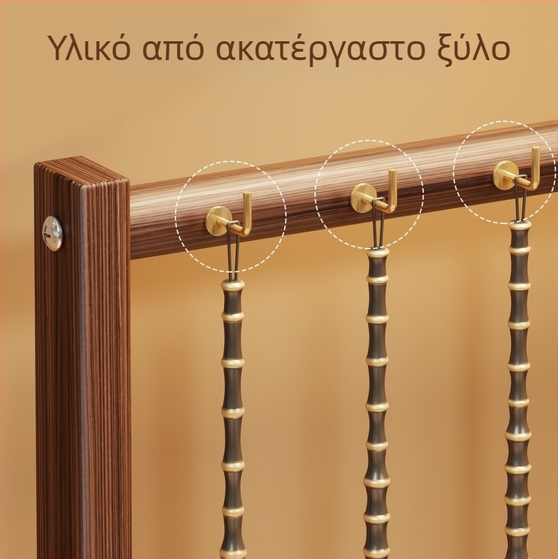 Ξύλινη κρεμάστρα/θήκη για πινέλα καλλιγραφίας, μασίβο ξύλο, μοντέλο 2266793645007440768, Brand Fan Lilin