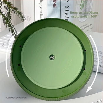 Δοχείο για στυλό Panda Bamboo με περιστροφή 360° για γραφείο - τριγωνικός πλαστικός οργανωτής