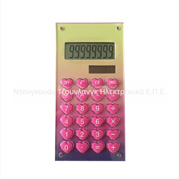 Junling JL-308 8-ψηφιακός αριθμολογιστής με διπλή τροφοδοσία (ηλιακή και μπαταρία), πλαστικό σώμα, εκτύπωση λογότυπου