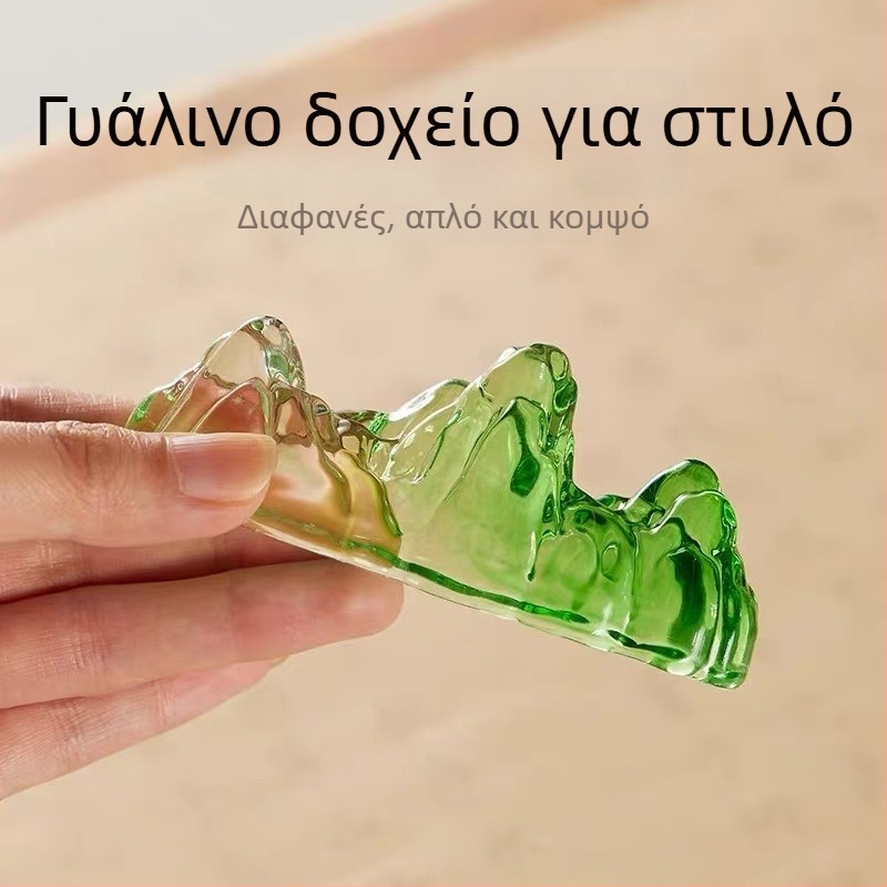 Κρυστάλλινη Θήκη Γραφής με Πολύχρωμη Γλάσα, Σχέδιο Βουνών και Ποταμού, Κινέζικου Στυλ (Υλικό: Κρύσταλλο; Μοντέλο: Θήκη για στυλό; Λογότυπο: Εκτυπωμένο; Παραμετροποίηση: Διαθέσιμη; Εισαγωγή: Όχι; Άδεια IP: Όχι)