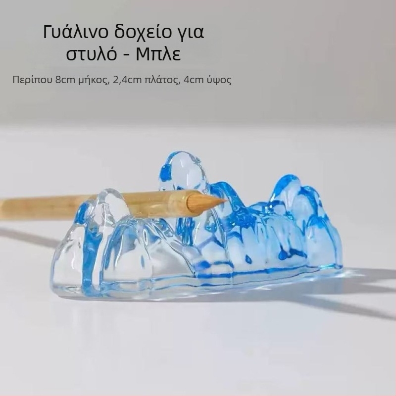 Κρυστάλλινη Θήκη Γραφής με Πολύχρωμη Γλάσα, Σχέδιο Βουνών και Ποταμού, Κινέζικου Στυλ (Υλικό: Κρύσταλλο; Μοντέλο: Θήκη για στυλό; Λογότυπο: Εκτυπωμένο; Παραμετροποίηση: Διαθέσιμη; Εισαγωγή: Όχι; Άδεια IP: Όχι)