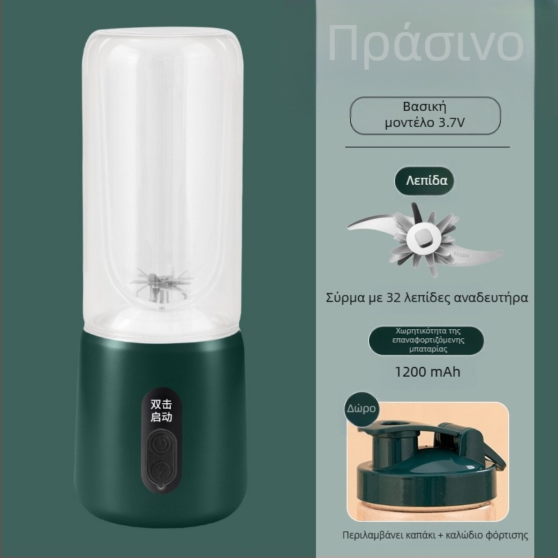 Φορητός Χυμοκόπτης Φρούτων με Ενσωματωμένη Μπαταρία και Ασύρματη Φόρτιση, 55W, 18001–20000 rpm, Χωρητικότητα 401–600 ml, Εσωτερικός Δοχείο από Borosilikat Γυαλί