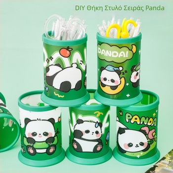 Panda folding pen holder, μεγάλη χωρητικότητα για επιφάνεια εργασίας, κομψός σχεδιασμός, γλυκό δώρο για μαθητές, θήκη για στυλό