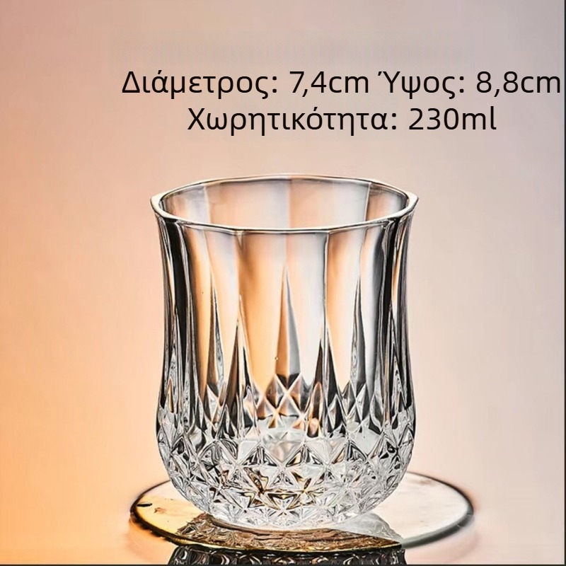 Ποτήρι αλκοολούχων ποτών από γυαλί με θερμική επεξεργασία — μοντέρνος μινιμαλιστικός σχεδιασμός, κατάλληλο για μπαρ