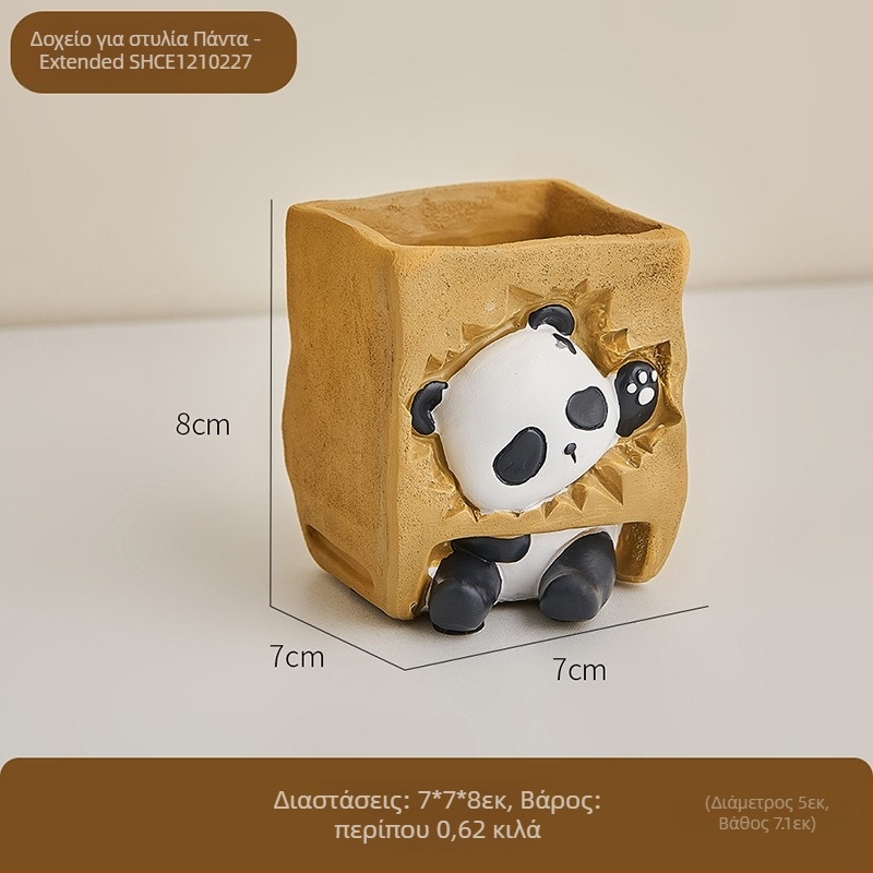 Θήκη για στυλό Panda – διακοσμητικό γραφείου από ρητίνη, μάρκα Yisheng, μοντέλο Shce1210227