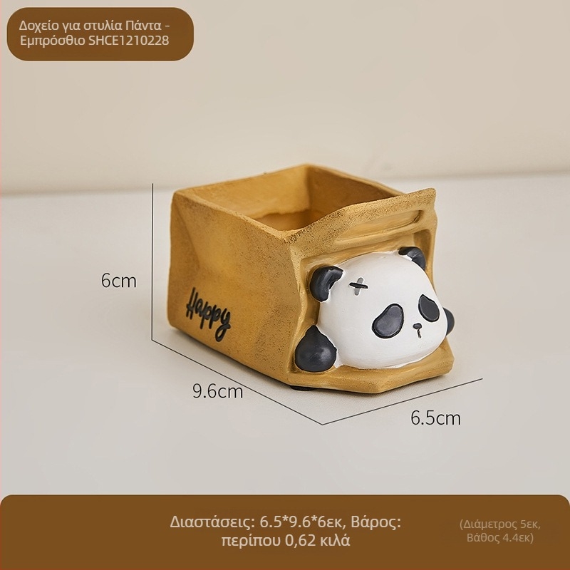 Θήκη για στυλό Panda – διακοσμητικό γραφείου από ρητίνη, μάρκα Yisheng, μοντέλο Shce1210227