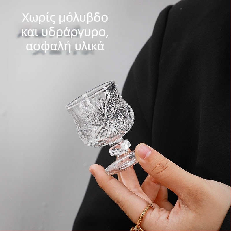 Σετ μικρών γυάλινών ποτηριών για πνεύματα με πεταλούδα, εγχάρακτο σχέδιο, ρετρό λαμπρό στυλ, χωρητικότητα 1–100 ml, συσκευασία από χαρτονένι